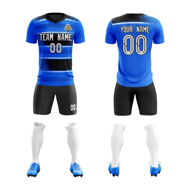 Custom Soccer Jersey Set Fashion Gradient Color Design Printing Team Name Number Fan Game Training Football Shirt Men/Lady/Youth