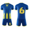 Blue Custom Kid & Men Soccer Jersey Set Uniforms kit , Jersey football Child,Adult Tracksuit football shirt suit uniform 4XS-4XL