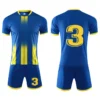 Blue Custom Kid & Men Soccer Jersey Set Uniforms kit , Jersey football Child,Adult Tracksuit football shirt suit uniform 4XS-4XL