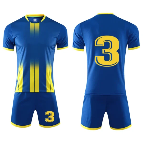 Blue Custom Kid & Men Soccer Jersey Set Uniforms kit , Jersey football Child,Adult Tracksuit football shirt suit uniform 4XS-4XL