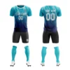 Custom Soccer Jersey Set Fashion Gradient Color Design Printing Team Name Number Fan Game Training Football Shirt Men/Lady/Youth