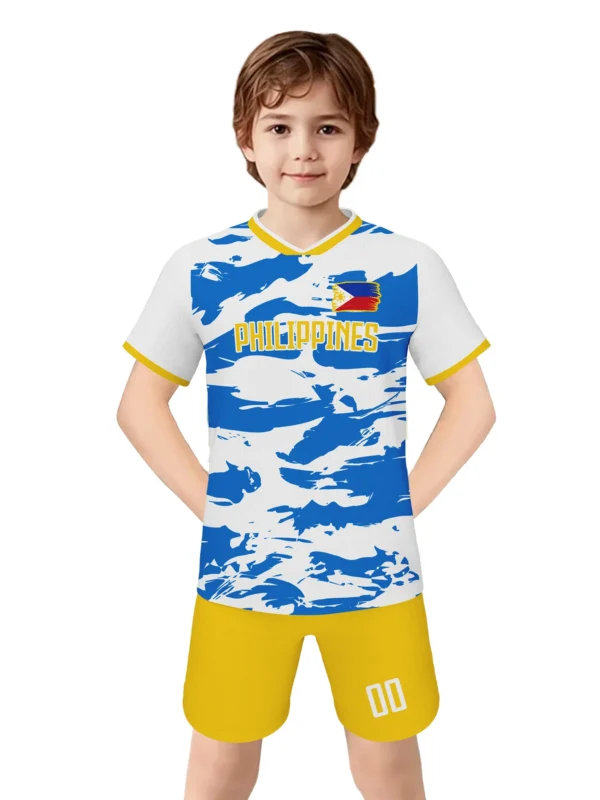 Philippines Football Kit for Kids Custom Soccer Jersey Personalized Name Number Soccer Team Shirts Shorts Set Fans Gift