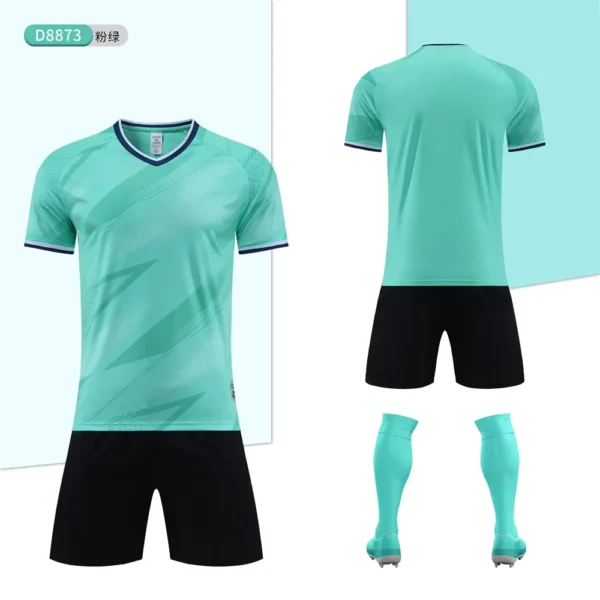 Football Team Jerseys Training Sets Running T-Shirt Shorts Suit DIY Number Logo Adult Sportwear Quick-Drying Breathable