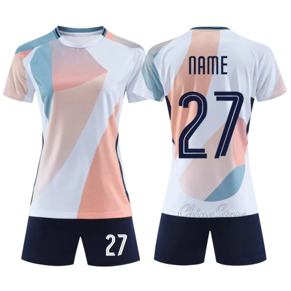 Women College Football Jerseys Shorts Girls Soccer Shirt Kits DIY Customized Woman Team Training Soccer Uniforms Sport Tracksuit