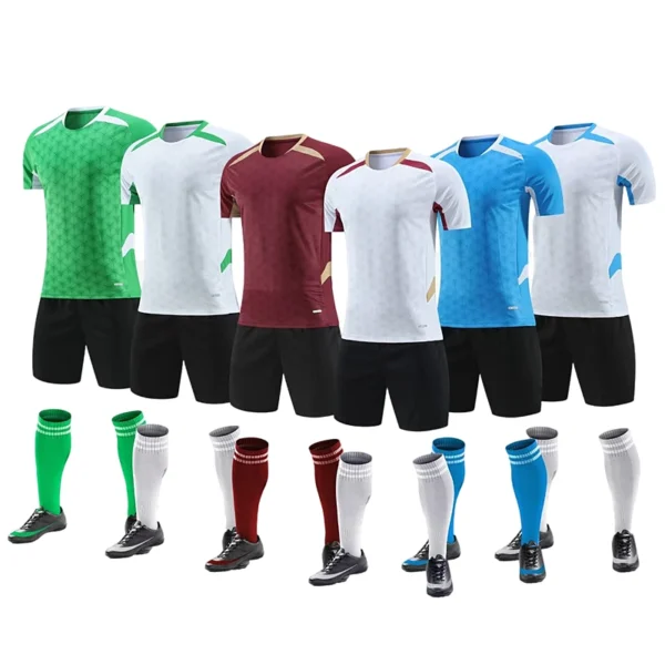 Adult Kids Football Jersey Breathable Short Sleeve Soccer Jersey Uniform For Children Men Running Sportswear