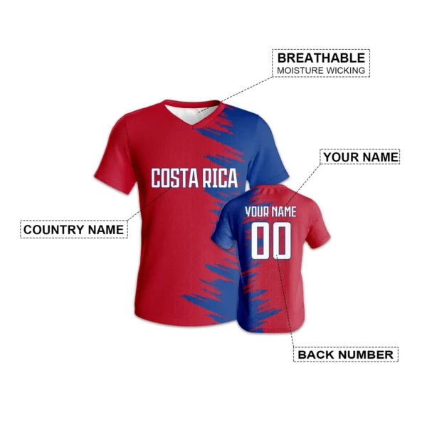 Custom Costa Rica Soccer Jersey for Men Women Youth Football Shirt with Personalized Name Number Quick-Dry Tracksuit