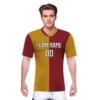 Custom Soccer Uniform for Adults Maroon Gold Personalized Football Jersey and Shorts Set with Team Name Number Tracksuit Unisex