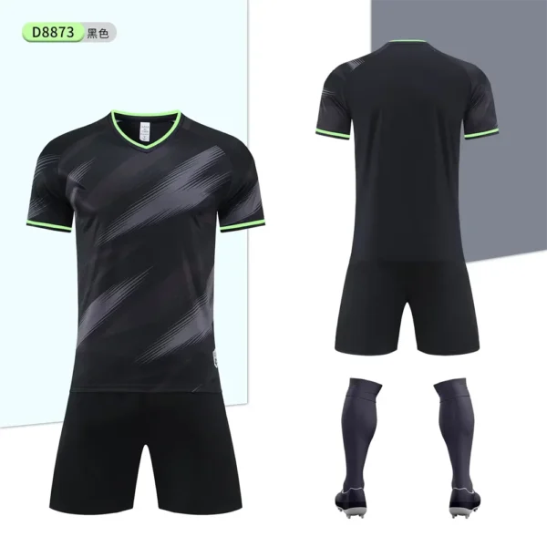 Football Team Jerseys Training Sets Running T-Shirt Shorts Suit DIY Number Logo Adult Sportwear Quick-Drying Breathable