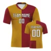 Custom Soccer Uniform for Adults Maroon Gold Personalized Football Jersey and Shorts Set with Team Name Number Tracksuit Unisex