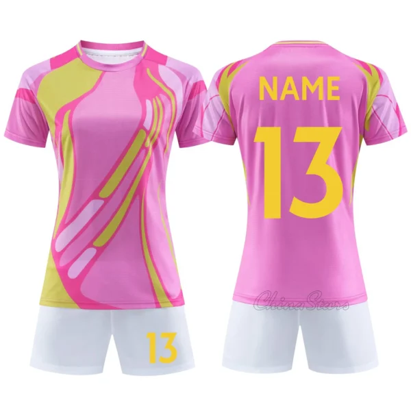 Women College Football Jerseys Shorts Girls Soccer Shirt Kits DIY Customized Woman Team Training Soccer Uniforms Sport Tracksuit