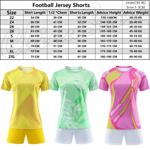 Women College Football Jerseys Shorts Girls Soccer Shirt Kits DIY Customized Woman Team Training Soccer Uniforms Sport Tracksuit