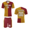 Custom Soccer Uniform for Adults Maroon Gold Personalized Football Jersey and Shorts Set with Team Name Number Tracksuit Unisex