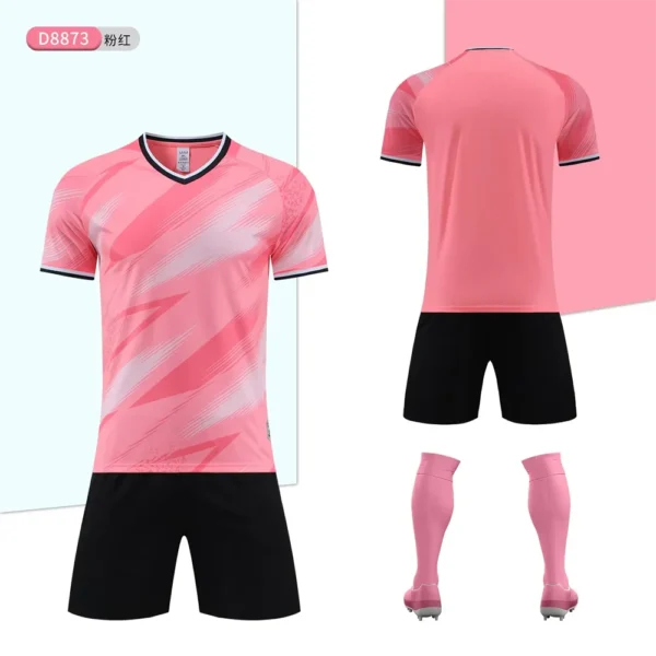Football Team Jerseys Training Sets Running T-Shirt Shorts Suit DIY Number Logo Adult Sportwear Quick-Drying Breathable